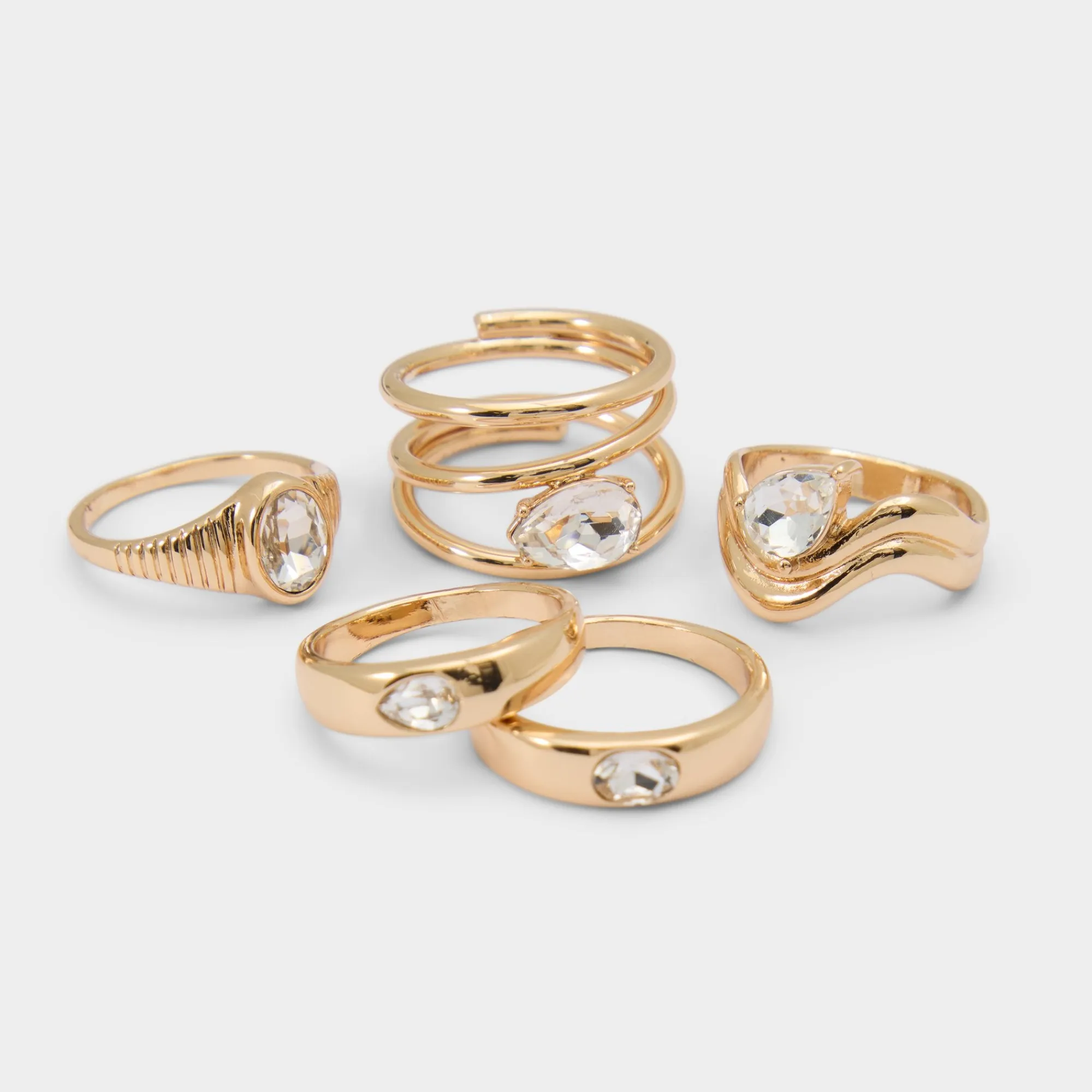 Rings^ALDO Abyweth Gold/Clear Multi
