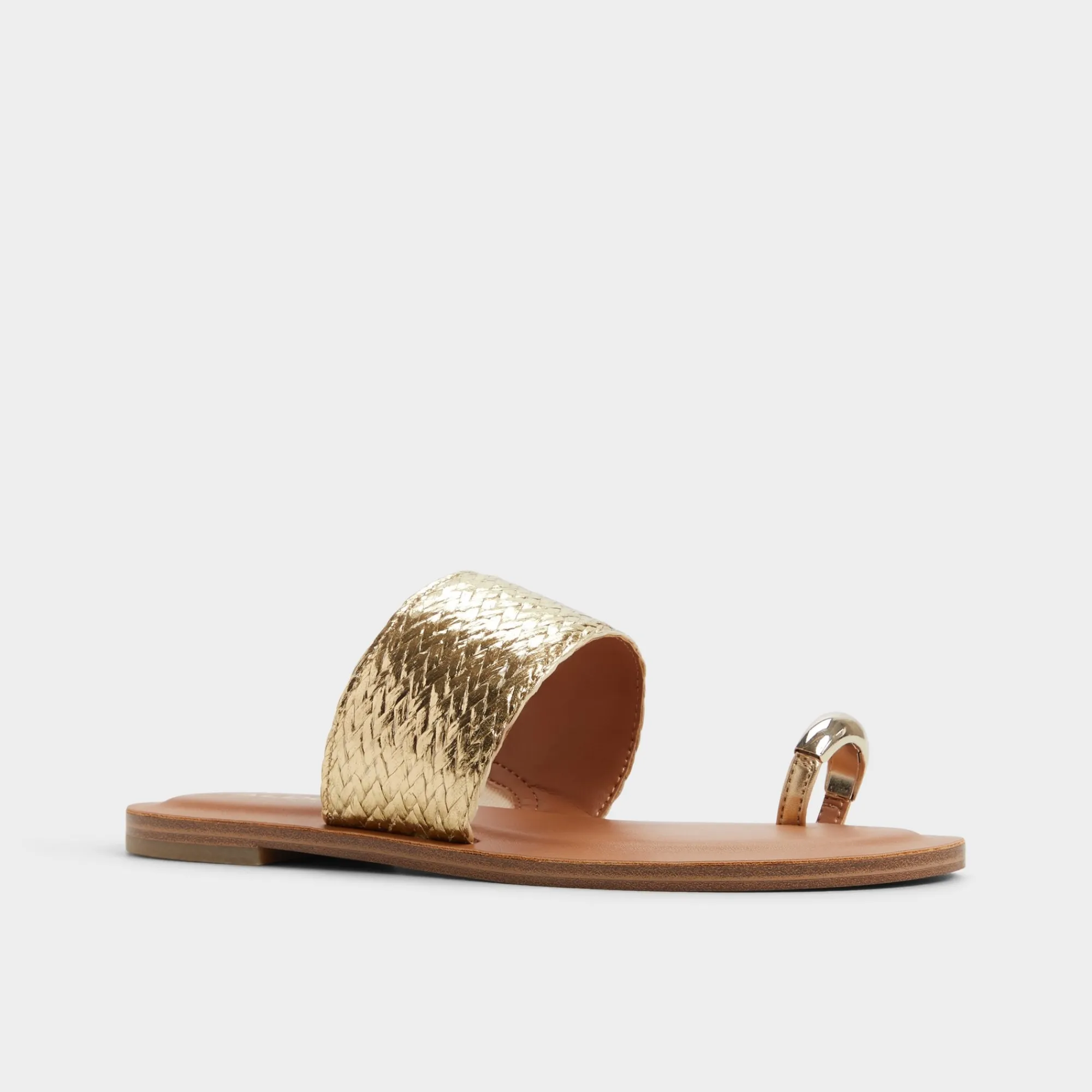 Flat Sandals^ALDO Beachwalk Gold