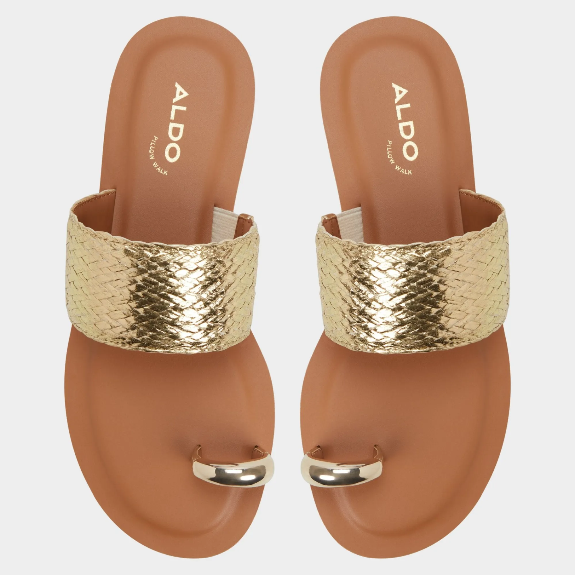Flat Sandals^ALDO Beachwalk Gold
