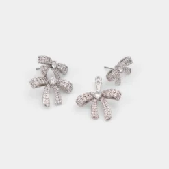 Accessories|Earrings^ALDO Bows Silver/clear multi