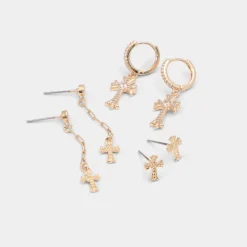 Earrings^ALDO Eclipsse Gold/Clear Multi