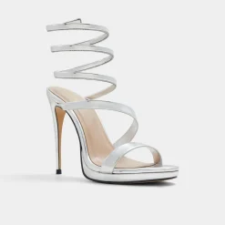 Platform Heels^ALDO Katswirl Silver