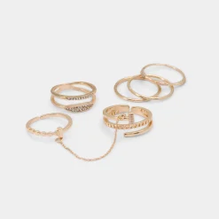 Accessories|Water Resistant Jewelry^ALDO Ringsies Gold/clear multi